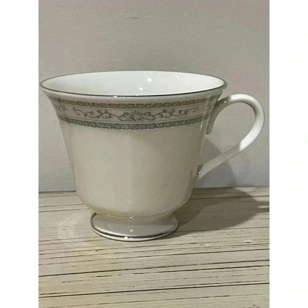 Lenox Retired "Charleston" Pattern Footed Cup(s) Platinum Band Trim Teacup